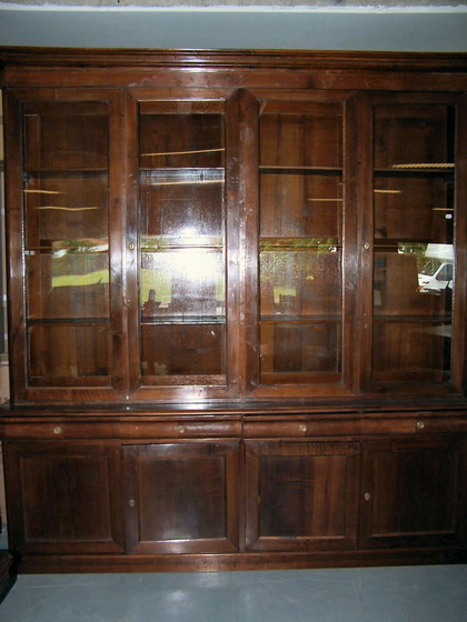 n.Libreria, dimensioni 245x56x257, anno primo '900 ca., noce, provenienza Italia