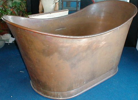 n.Vasca da bagno in rame, dimensioni 170x73x82, anno 1800 ca., rame, provenienza Francia